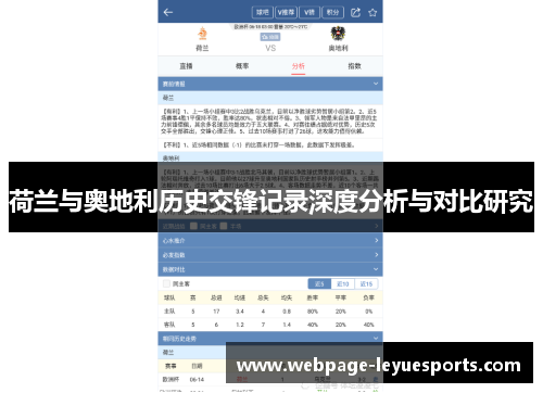 荷兰与奥地利历史交锋记录深度分析与对比研究 荷兰与奥地利历史交锋记录深度分析与对比研究